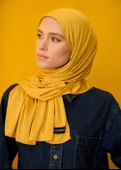 Tesettür Şal - Hardal thumbnail 4