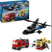 Lego City Helikopter, İtfaiye Kamyonu Ve Denizaltı Karışımı 60462-7 Yaş Ve Üzeri Çocuklar Için Yarat thumbnail 1