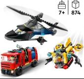 Lego City Helikopter, İtfaiye Kamyonu Ve Denizaltı Karışımı 60462-7 Yaş Ve Üzeri Çocuklar Için Yarat thumbnail 2