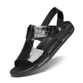 Erkek Deri Plaj Sandalet (Sandalet Siyah-6) thumbnail 4