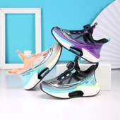 Unisex Çocuk Spor Ayakkabı (Siyah - Yeşil-1) - 7