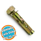 Saplamalı Dübel Gömlek Çelik Dübel M10x70 mm Raf Montaj Bağlantı Zemin Monte Tavan Beton Asma Aparat - 1