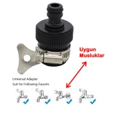 1 Adet Kelepçeli Musluk Adaptörü Musluk Başlığı  Musluk Konektörü Musluk Ucu - 3