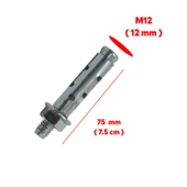Saplamalı Dübel Gömlek Çelik Dübel M12x75 mm Raf Montaj Bağlantı Zemin Monte Tavan Beton Asma Aparat - 2