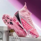 Unisex Yüksek Bilekli Krampon Futbol Ayakkabısı (Pembe) - 4