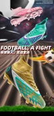 Unisex Yüksek Bilekli Krampon Futbol Ayakkabısı (Pembe) - 7