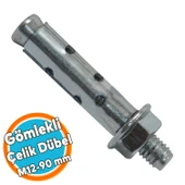 Saplamalı Dübel Gömlek Çelik Dübel M12x90 mm Raf Montaj Bağlantı Zemin Monte Tavan Beton Asma Aparat - 1