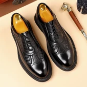 Erkek Brogue Klasik Ayakkabı (Siyah-1) - 6