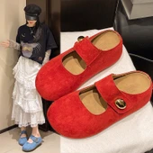 Kadın Platform Terlik Loafer Ayakkabı (Sarı) - 6