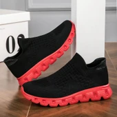 Unisex Örme Sokak Ayakkabısı (Siyah - Kırmızı) - 5