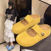 Kadın Platform Terlik Loafer Ayakkabı (Sarı) - 5