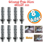 Saplamalı Gömlek Çelik Dübel Raf Montaj Bağlantı Zemin Monte Tavan Beton Asma Aparat M12x110 mm 8 Adet - 1