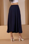 Lacivert Salaş Kesim Dokuma Etek - 6