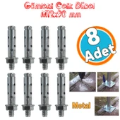 Saplamalı Dübel Gömlek Çelik Dübel M12x90 mm Raf Montaj Bağlantı Zemin Monte Tavan Beton 8 Adet - 1