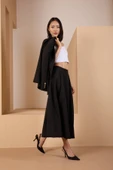 Siyah Salaş Kesim Dokuma Etek - 2
