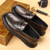 Erkek Deri Loafer Ayakkabı (Kahverengi-3) - 9