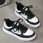 Unisex Kalın Tabanlı Spor Ayakkabı (Beyaz - Siyah - Ay-3) - 7