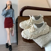 Kadın Örgü Fileli Spor Ayakkabı (Mor) thumbnail 2