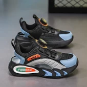 Unisex Çocuk Yazlık Fileli Spor Ayakkabı (Siyah - Mavi) thumbnail 1