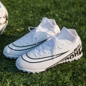 Unisex Yüksek Bilekli Krampon Futbol Ayakkabısı (Siyah) - 4