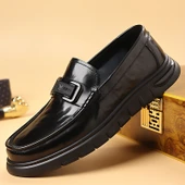 Erkek Deri Loafer Ayakkabı (Kahverengi-1) - 6