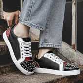 Erkek Punk Stil Spor Ayakkabı (Yıldız Siyah) - 5