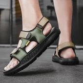 Erkek Roma Sandalet (Siyah - Yeşil) thumbnail 7