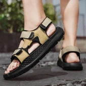 Erkek Roma Sandalet (Siyah - Yeşil) thumbnail 4