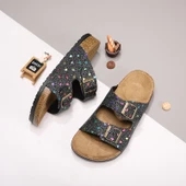 Unisex Çocuk Mantar Sandalet (Siyah Kalp-2) - 6