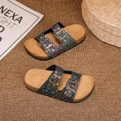 Unisex Çocuk Mantar Sandalet (Siyah Kalp-2) - 9