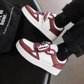 Unisex Kalın Tabanlı Spor Ayakkabı (Kırmızı) - 9