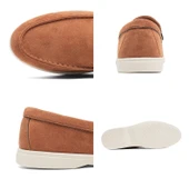 Erkek Süet Loafer Ayakkabı (Açık Gri) thumbnail 9