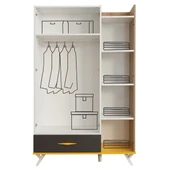 Gardırop, Giallo 3 Kapaklı Dolap thumbnail 3