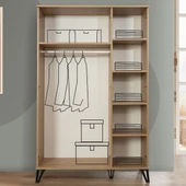 Gardırop, Noce 3 Kapaklı Dolap - 2