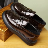 Erkek İş ve Günlük Kullanım Deri Ayakkabı (Kahverengi) thumbnail 11