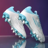 Unisex Uzun Çivili Krampon Futbol Ayakkabısı (Camgöbeği Mavi Kırmızı-4) - 4
