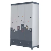 Gardırop, City 3 Kapaklı Dolap - Gri - 1