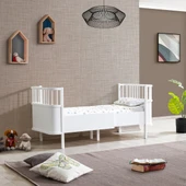 Mdf Beşik, Bella Büyüyen Beşik 90x120 1 Adet Comfort Yatak - 3