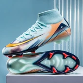 Unisex Çocuk Krampon Futbol Ayakkabısı (Yanardöner Mor Kırık Çiviler-4) - 6