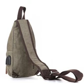 Ççs London 31184 Usb Aux Çıkışlı Kanvas Sırt Çantası Yeşil thumbnail 4