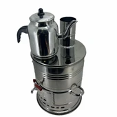 Paslanmaz 304 Çelik Demlikli 7 litre Semaver - 1