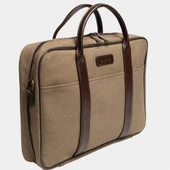 Retro Kanvas 35X23 Evrak ve Laptop Çantası 13 İnç Haki - 4
