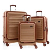 ÇÇS 5238 Lüx 3 Lü Valiz Seti Kahve - 1