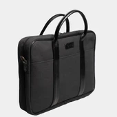 Retro Kanvas 35X23 Evrak ve Laptop Çantası 13 İnç Siyah - 4
