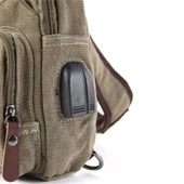 Ççs London 31184 Usb Aux Çıkışlı Kanvas Sırt Çantası Yeşil thumbnail 6