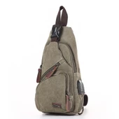 Ççs London 31184 Usb Aux Çıkışlı Kanvas Sırt Çantası Yeşil thumbnail 2