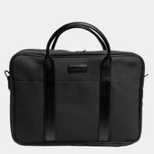 Retro Kanvas 35X23 Evrak ve Laptop Çantası 13 İnç Siyah - 1