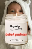 Doğal Özel Seri Kokulu Dekoratif Kavanoz Mum 210 cc - Bebek Pudrası - RYL thumbnail 3