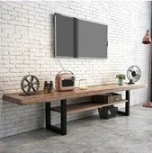 KUZELA Metal Ayaklı Ahşap Tv Ünitesi - 2