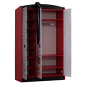 Çocuk Odası - Vento Arabalı Yatak - Sport 3 Kapılı Dolap, Masa - Kırmızı - 6